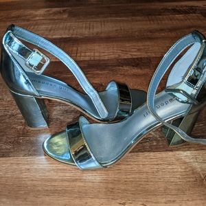 Madden girl heels - metallic teal/blue size 9.
